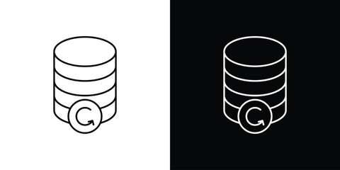 Data backup icon pixel perfect. Outline symbol. Simple linear drawing.
