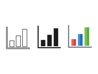 Set of bar chart vector graphic representations for business or data analysis