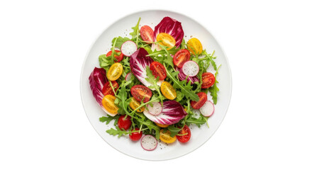 Fresh Mixed Green Salad with Cherry Tomatoes and Radishes