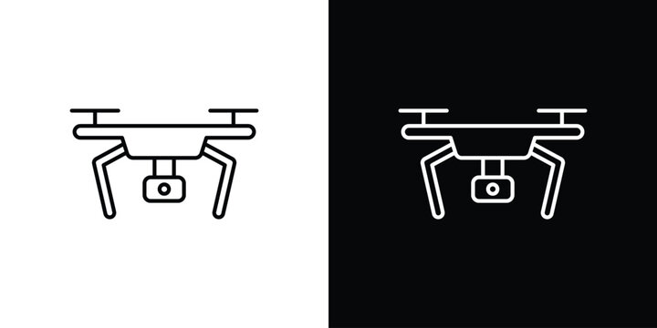 Drone icon pixel perfect. Outline symbol. Simple linear drawing.