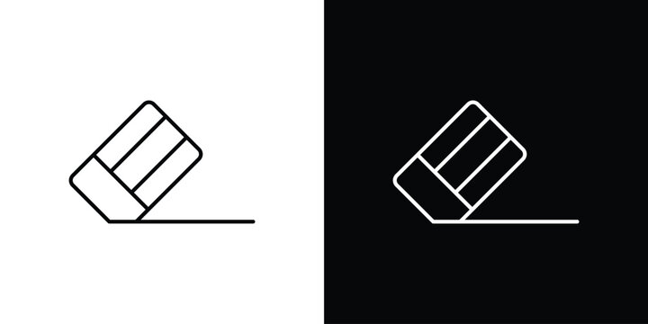 Eraser icon pixel perfect. Outline symbol. Simple linear drawing.