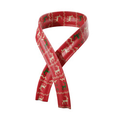 Knitted Christmas scarf with festive pattern. 3D illustration.