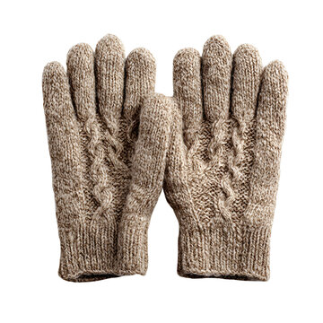 Cozy knitted wool gloves with cable knit pattern for winter warmth