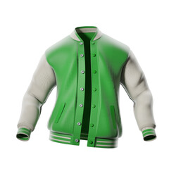 Stylized Varsity Jacket Mockup for Christmas. 3D Illustration