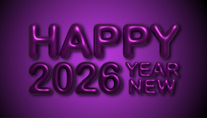 Happy New Year Balloon text effect design, Colorful and vibrant for upcoming new year.
