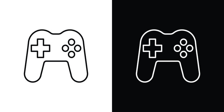 Game controller icon pixel perfect. Outline symbol. Simple linear drawing.