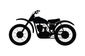 Obraz premium Silhouette of a dirt bike motorcycle on a white background