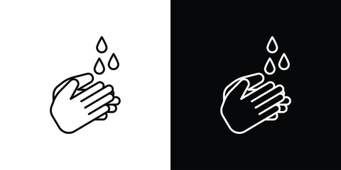 Handwashing icon pixel perfect. Outline symbol. Simple linear drawing.