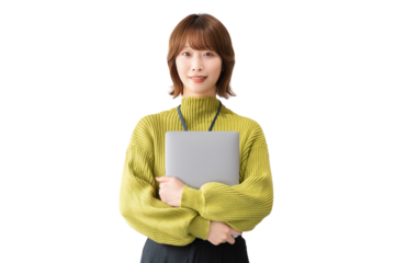 パソコンを持つ女性・ビジネスウーマン