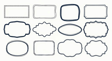 Obraz premium Collection of diverse vintage and modern decorative frames for labels and tags vector illustration set