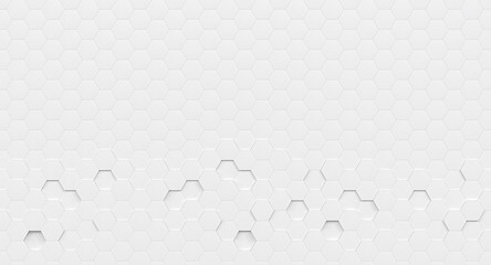 White hexagonal pattern 3d background
