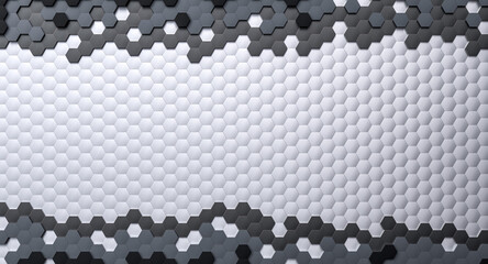 Abstract hexagon pattern creating copy space background 3d