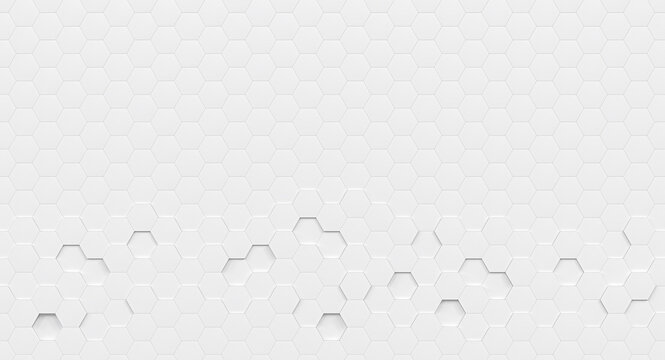 White hexagonal pattern 3d background