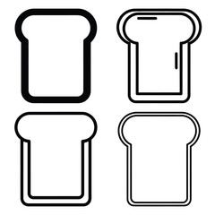 holiday toast outline icon set, black color and white background