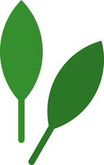 Simple Green Leaf Icon Vector – Minimal Eco Nature Symbol for Organic Design