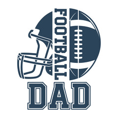 American football dad helmet and ball design