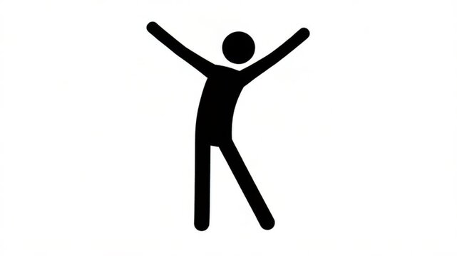 Dynamic stick figure character in motion, conveying energy and action for animated presentations or explainer videos, a versatile digital asset for creative projects.