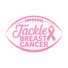 Tackle breast cancer football awareness graphic