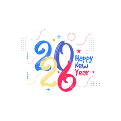 New Year Celebration 2026: Celebrate the dawn of 2026 with a vibrant and joyful design. This colorful artwork captures the spirit of new beginnings and festive cheer.