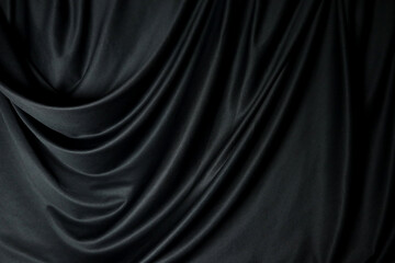 Elegant Black Draped Fabric Texture