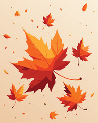 Obraz premium Autumn Maple Leaves Vector Illustration with Seasonal Foliage Design