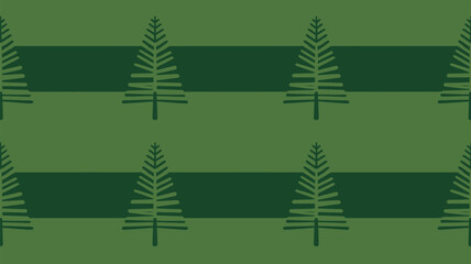 Obraz premium Repeating pattern of stylized evergreen trees with horizontal stripes in shades of green color palette