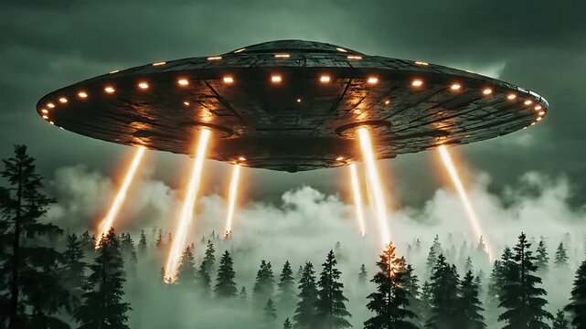 The Pine Barrens Abduction A Cinematic UFO Encounter in a Foggy Forest
