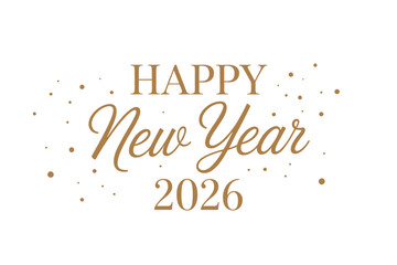 Elegant happy new year 2026 with golden confetti