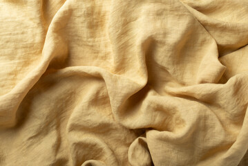 Yellow color Linen fabric texuture