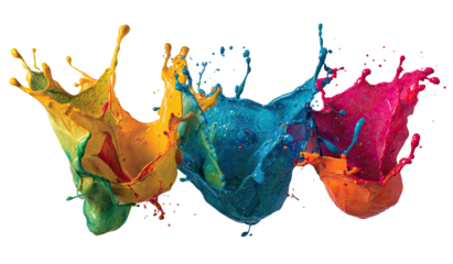 Vibrant color splashes in motion