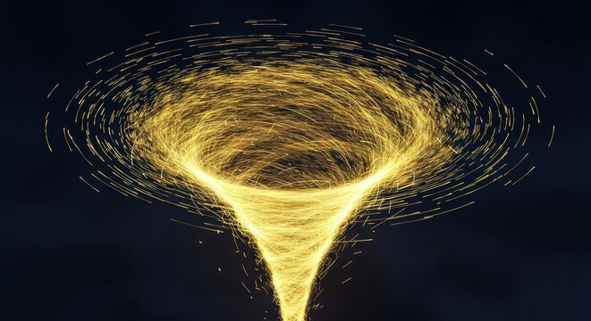 Swirl of Golden Particles