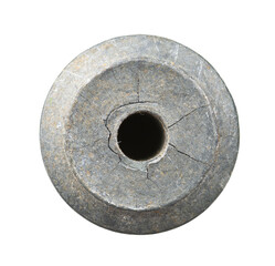 Rusty round metal plate texture