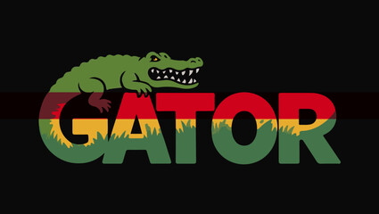 GATOR , Bold Jungle Energy T-Shirt Design, Gator vector t shirt design, png gator, gator vector, gator t-shirt, alligator design, bold typography, jungle theme, animal graphic, reptile art,