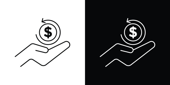 Refund icon pixel perfect. Outline symbol. Simple linear drawing.