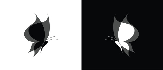 Butterfly icon with two tone. flat flying butterfly icon. Butterfly icon.