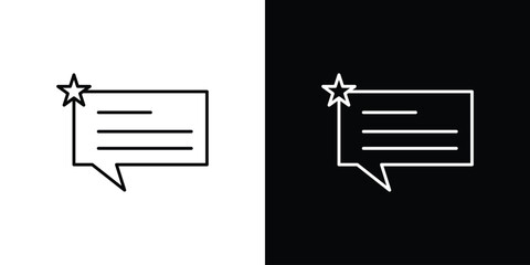 Review icon pixel perfect. Outline symbol. Simple linear drawing.