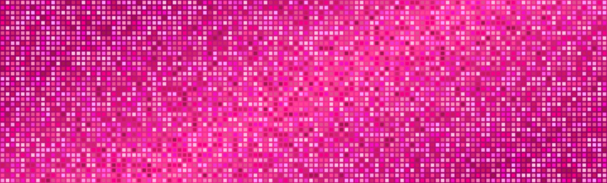 Pink disco ball background pattern. Abstract shining halftone mosaic texture. Night club party glitter pattern.