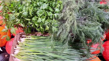 green leafy vegetables and various vegetables at the grocery store - Powered by Adobe