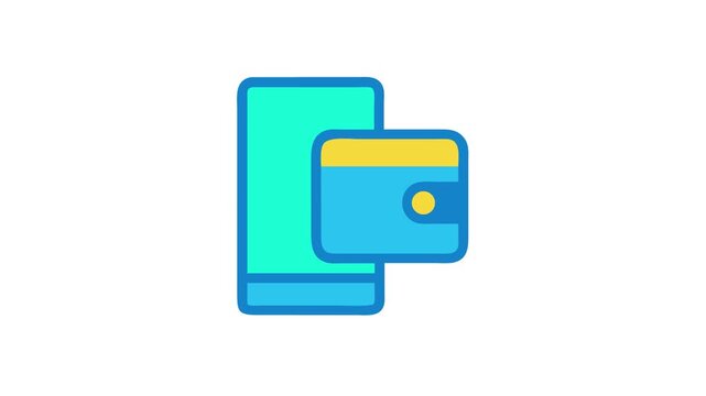 Digital payment method concept with phone and wallet icon