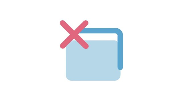 Tab with cross mark representing deletion or removal action