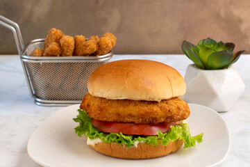 chicken fillet sandwich with chicken fries