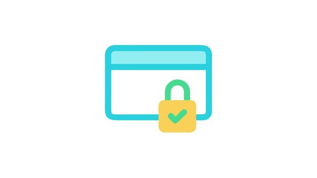 Secure website access Animation illustration with lock icon
