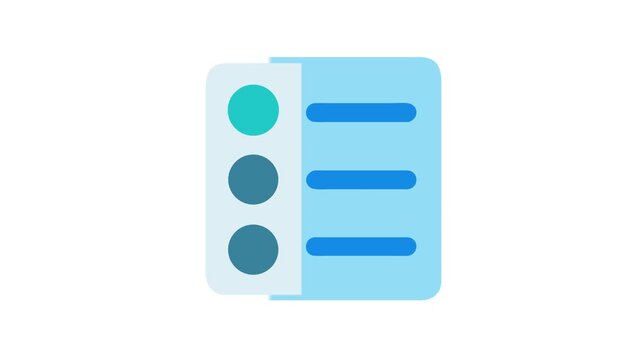 Graphic representation of a task list with circular points