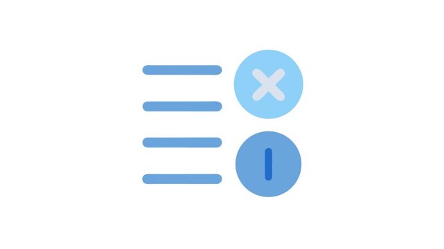 Options menu icons on White Background in blue color