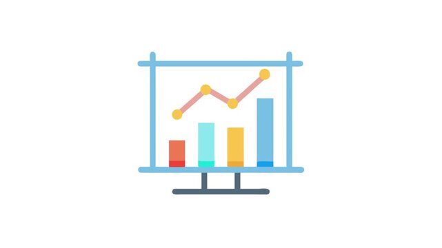 Graphical representation of business growth and financial trend analysis