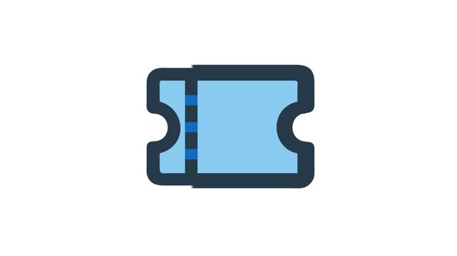 Isolated blue ticket icon on White Background illustration