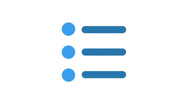 Simple blue list icon on White Background illustration design