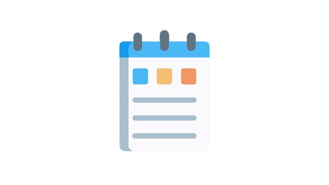 Calendar icon Animation illustration on White Background for event