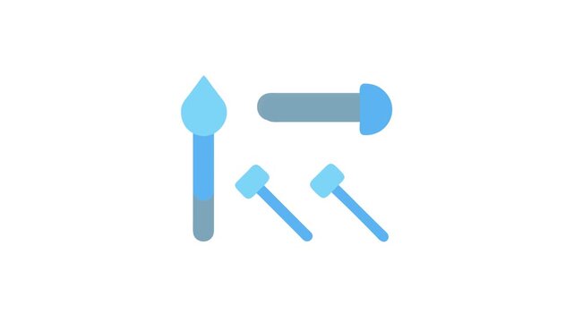 Abstract blue paint applicators tools with White Background layout