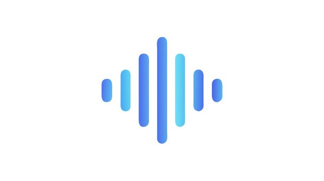 Abstract sound wave visualization with gradient blue bars